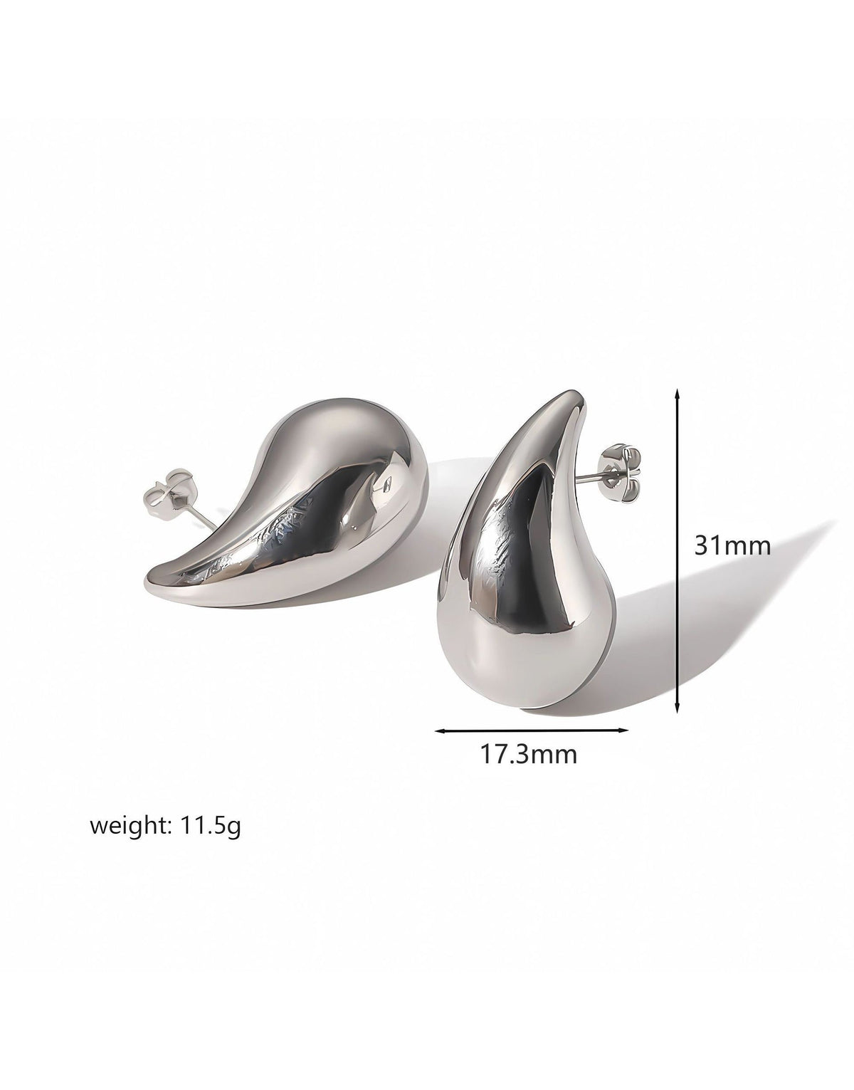 Polished gold teardrop earrings, refined finish