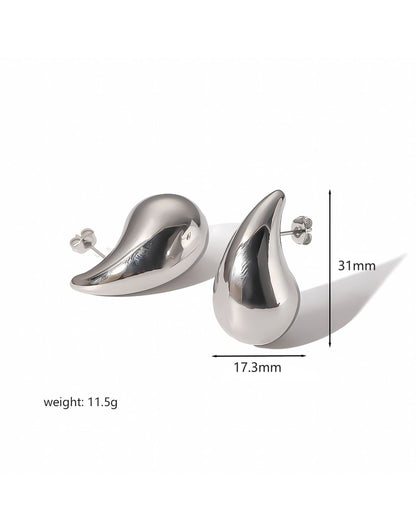 Polished gold teardrop earrings, refined finish
