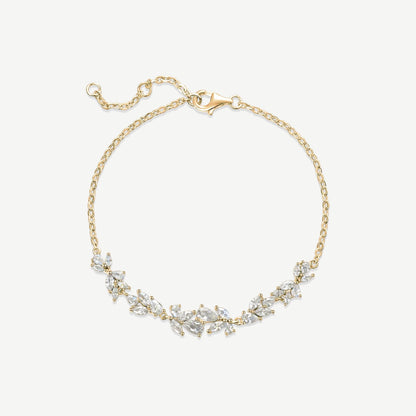 Wisteria whisper flower sterling silver bracelet