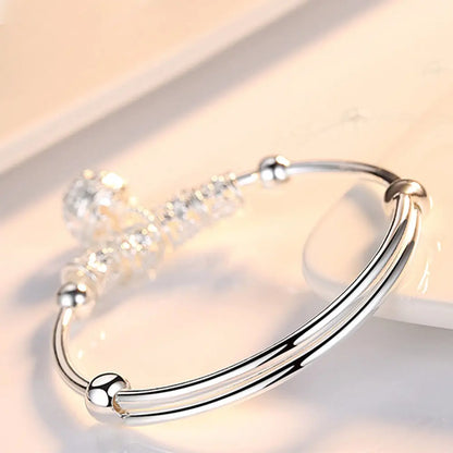925 Sterling Silver Hollow Bell Bangle
