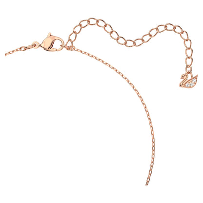 Rose gold swan necklace with luminous pink stone – Vessaly