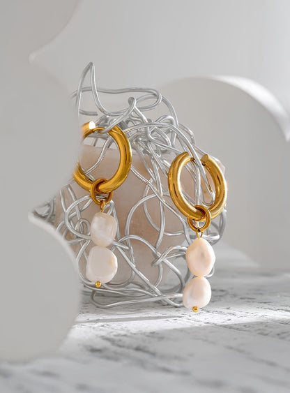 Tears of the Sea earrings – overhead flat lay