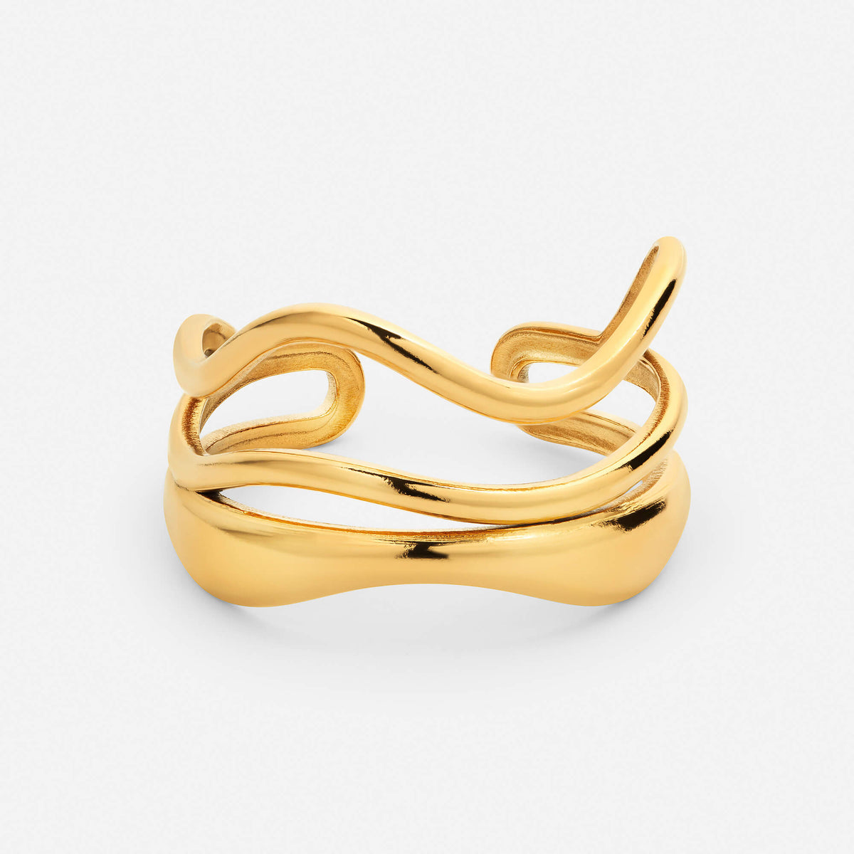 Tyra sculptural statement ring in gold – Vessaly