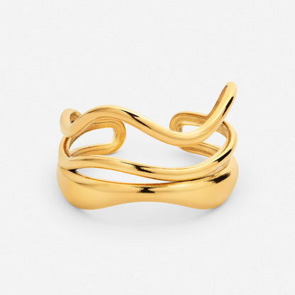 Tyra sculptural statement ring in gold – Vessaly