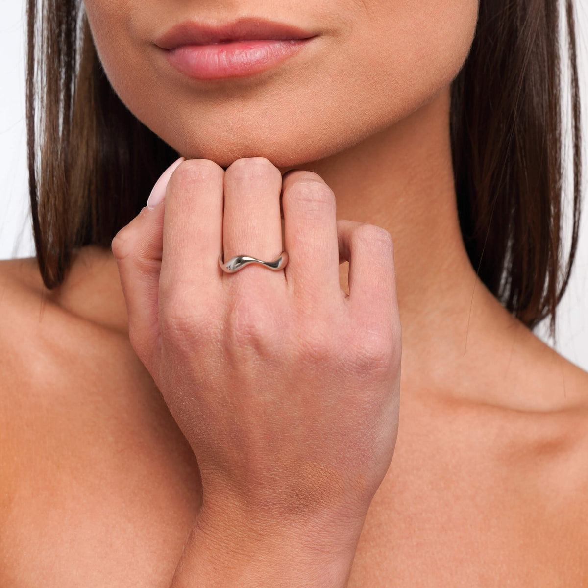 Sculptural gold ocean ring, refined design