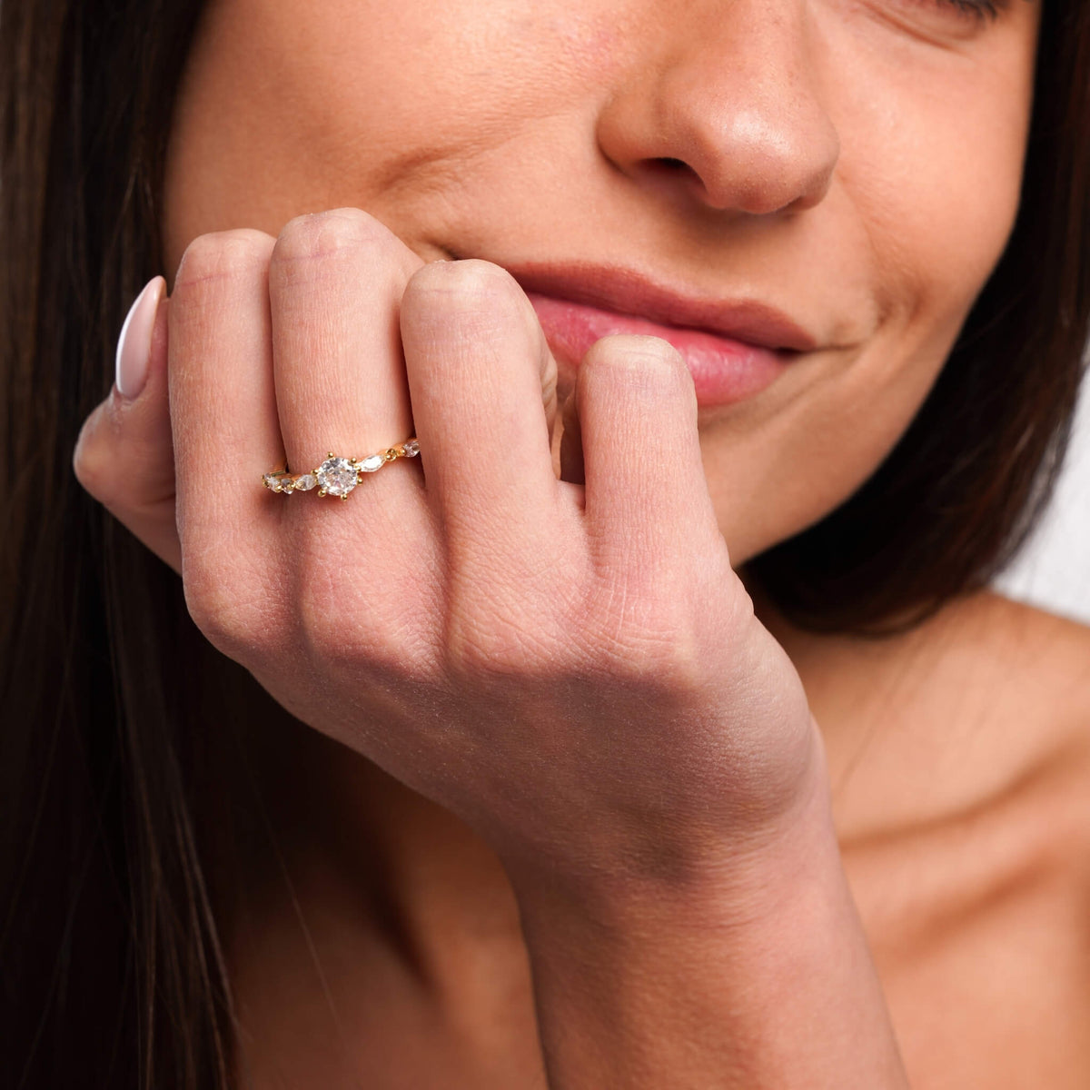 Silver solitaire stone ring – Vessaly
