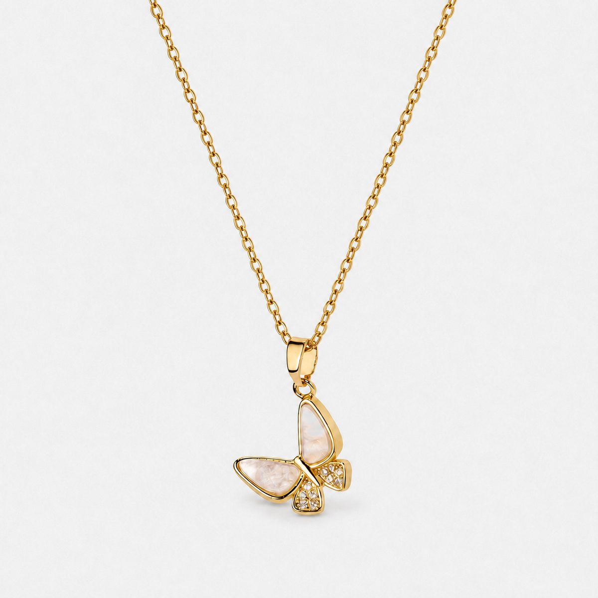 Dainty Gold Butterfly Pendant Necklace - Default Title