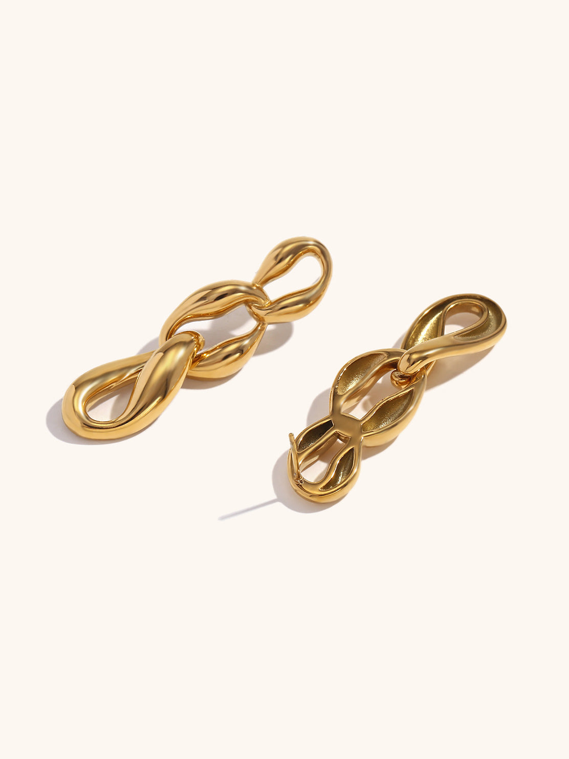 Silver fluidity chain drop earrings – Vessaly