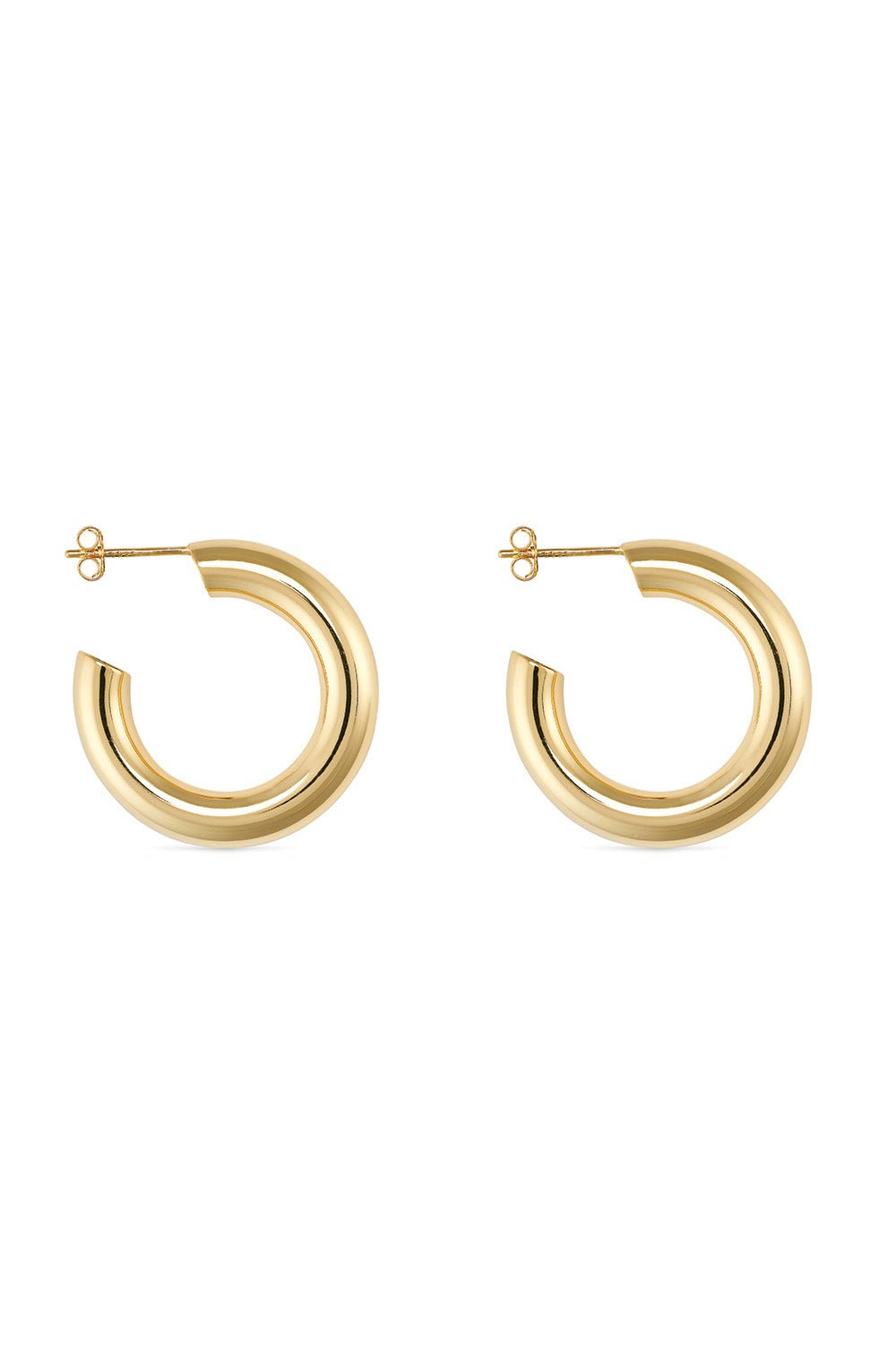 Chunky 14K Gold Hoop Earrings 25mm sterling silver bold statement hoops – Ravyena