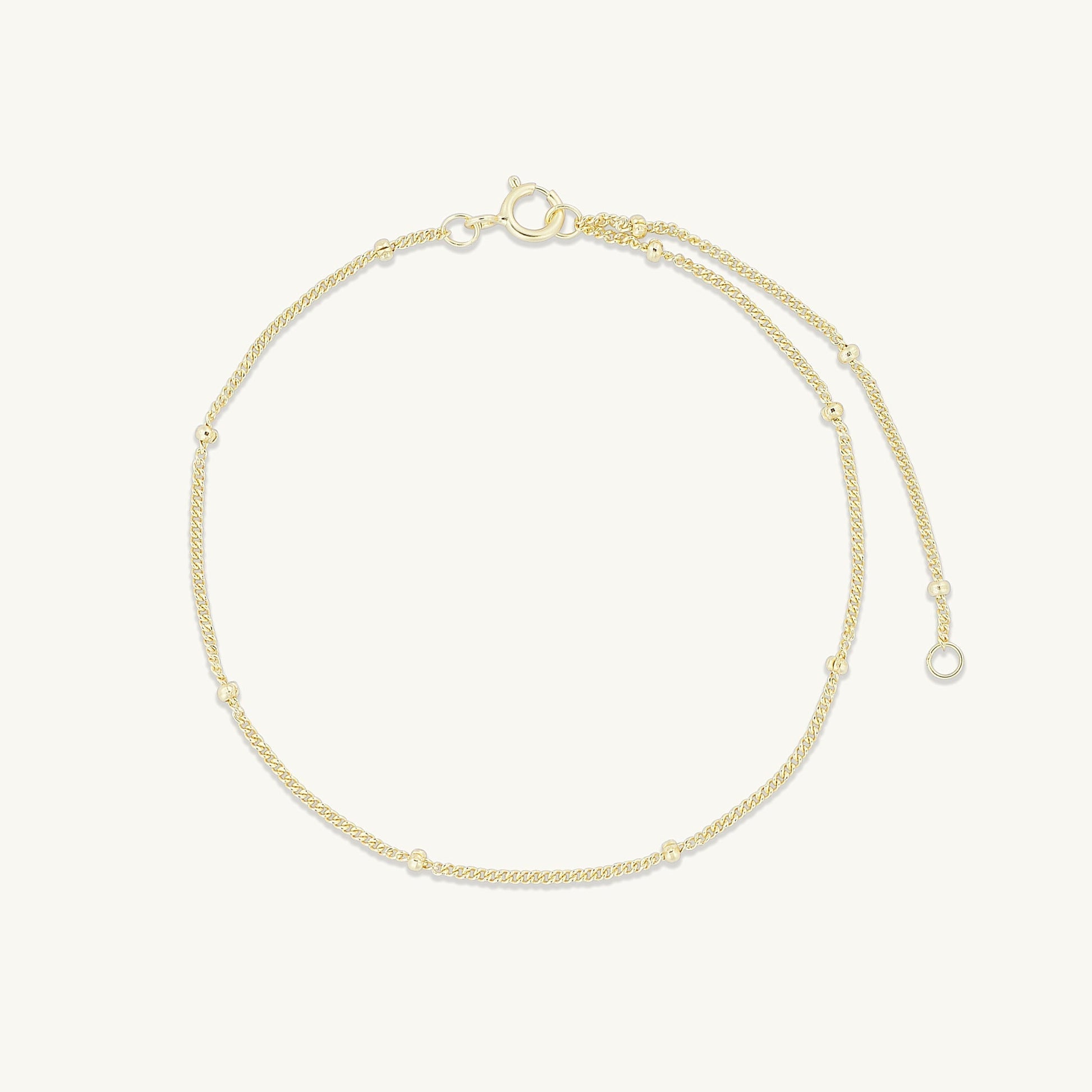 Satellite chain bracelet in 18k gold vermeil, front view – Ravyena
