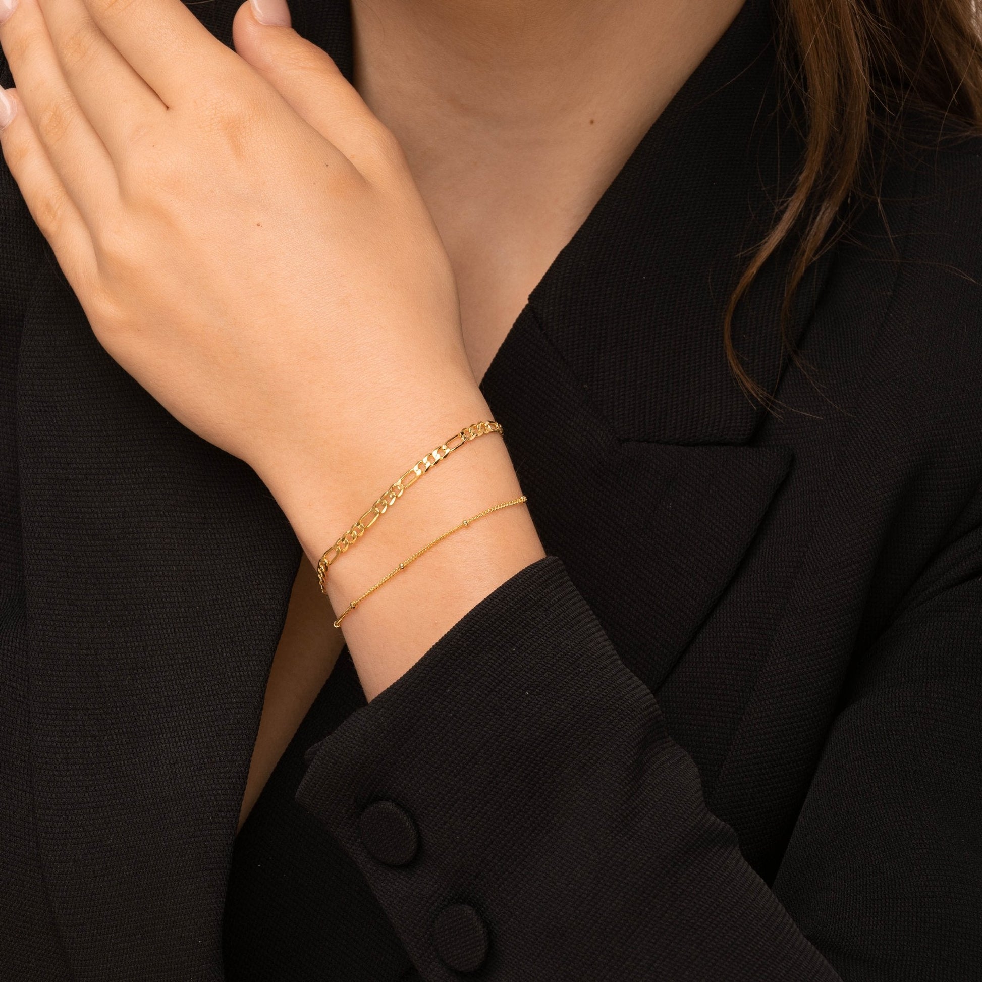 Gold vermeil satellite chain bracelet, tarnish-free finish – Ravyena