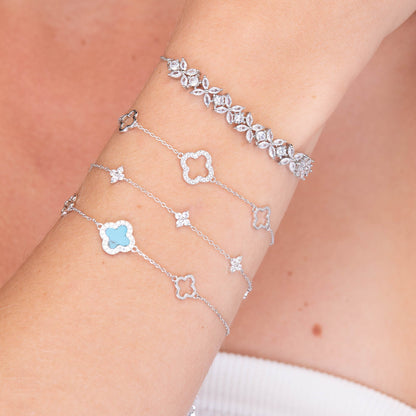 Lucky clover bracelet on neutral background