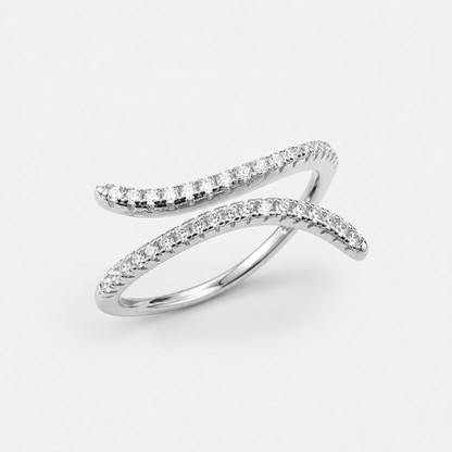 Crystal Flare Statement Ring in platinum finish