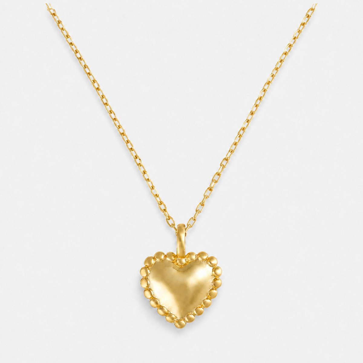 Dainty 18K Gold-Plated Heart Necklace - Gold