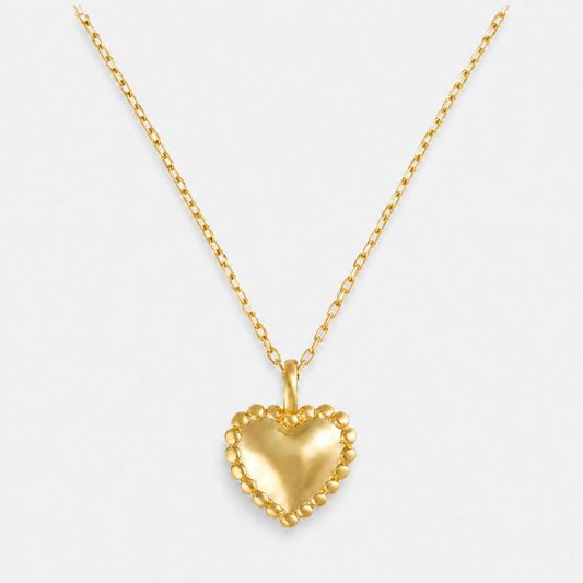 Dainty 18K Gold-Plated Heart Necklace - Gold
