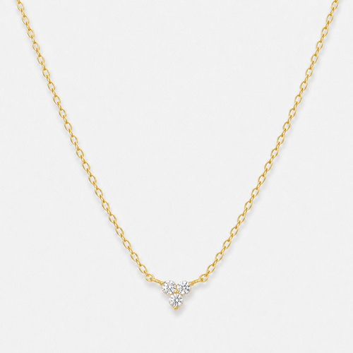 Dainty Lotus Flower Sapphire Necklace - 18k Gold Vermeil