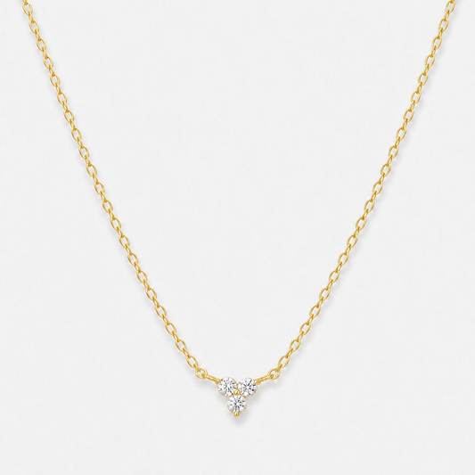 Dainty Lotus Flower Sapphire Necklace - 18k Gold Vermeil