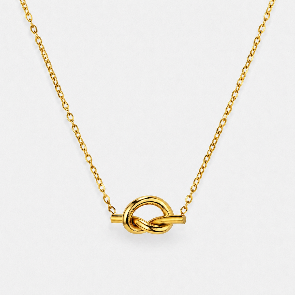 Dainty Love Knot Pendant Necklace - Gold