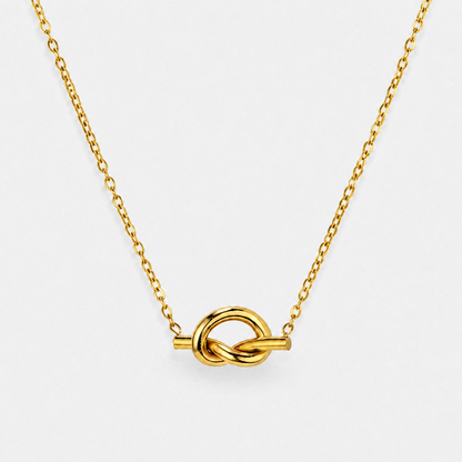 Dainty Love Knot Pendant Necklace - Gold