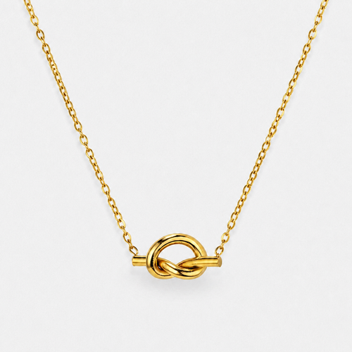 Dainty Love Knot Pendant Necklace - Gold