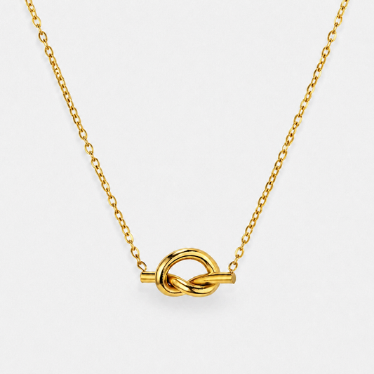 Dainty Love Knot Pendant Necklace - Gold