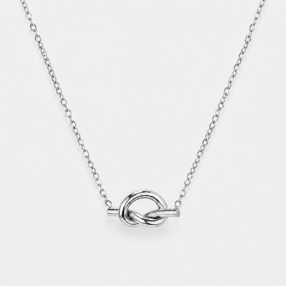 Dainty Love Knot Pendant Necklace - Silver