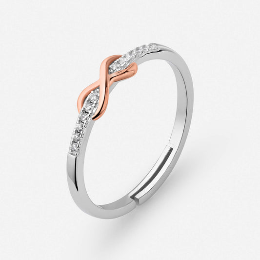 Eternal love ring in polished gold finish