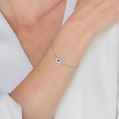 Adjustable evil eye bracelet extender detail – Vessaly