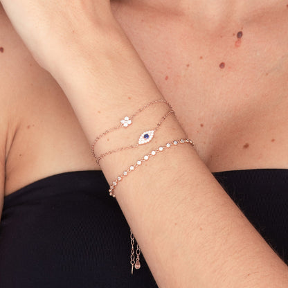 Sterling silver evil eye chain bracelet – Vessaly