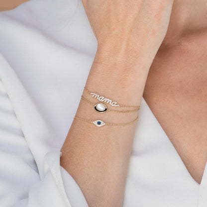 Gold evil eye chain bracelet, symbolic design