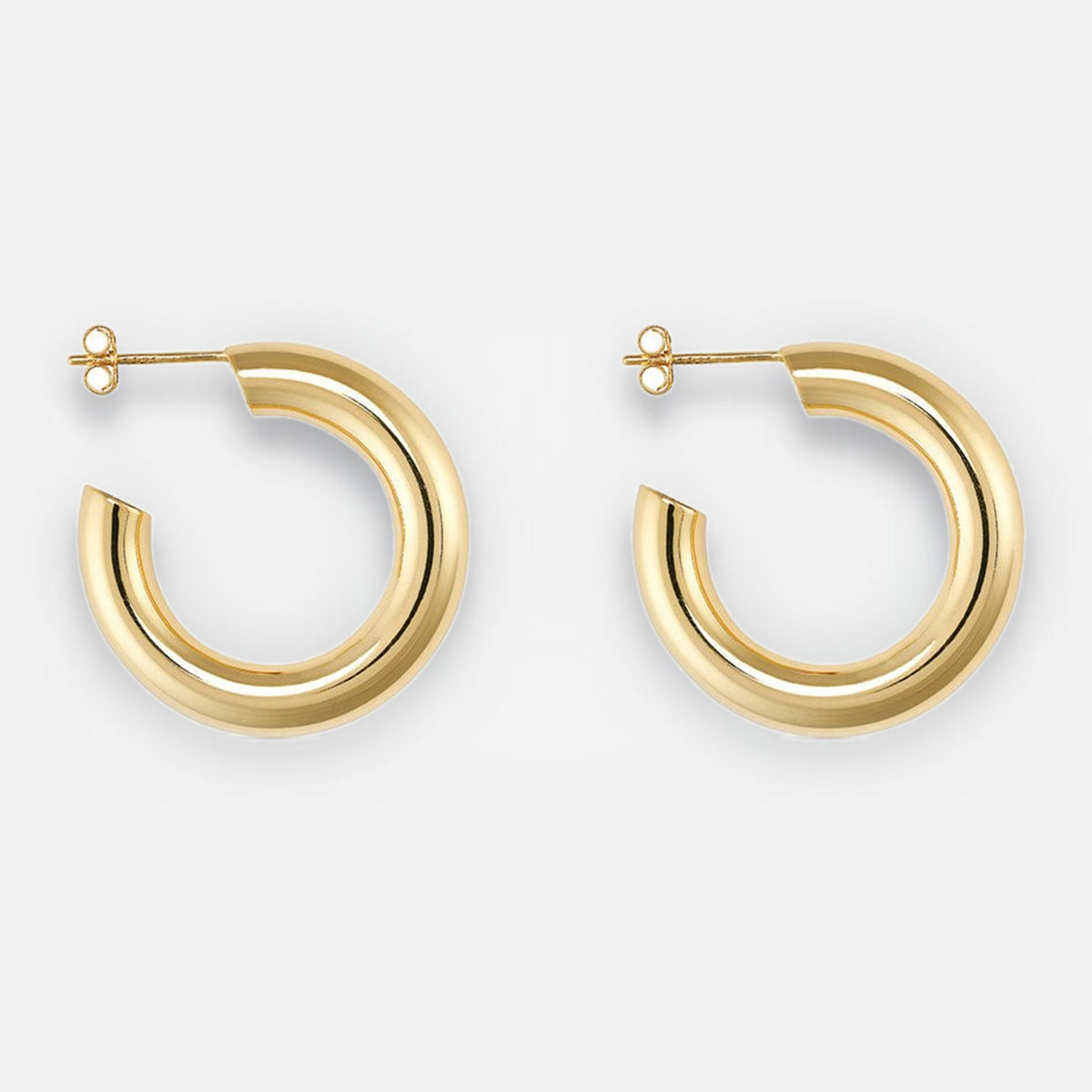 Chunky 14K gold-plated statement hoop earrings 25mm – Vessaly