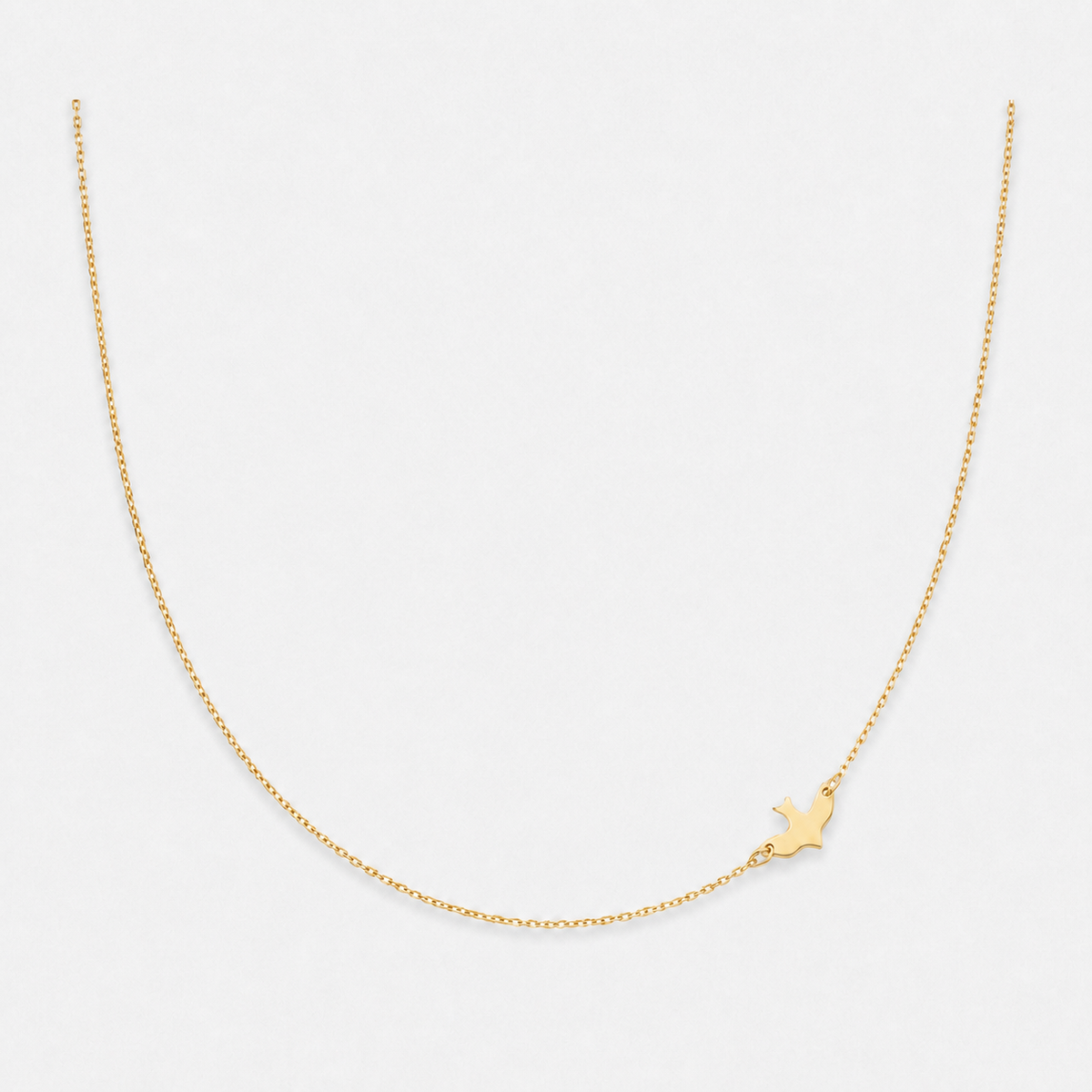 18K Gold-Plated Bird Pendant Choker Necklace - Gold