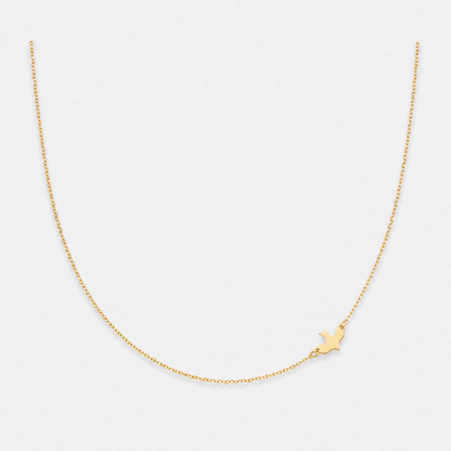 18K Gold-Plated Bird Pendant Choker Necklace - Gold