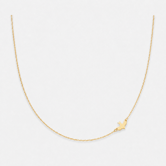 18K Gold-Plated Bird Pendant Choker Necklace - Gold