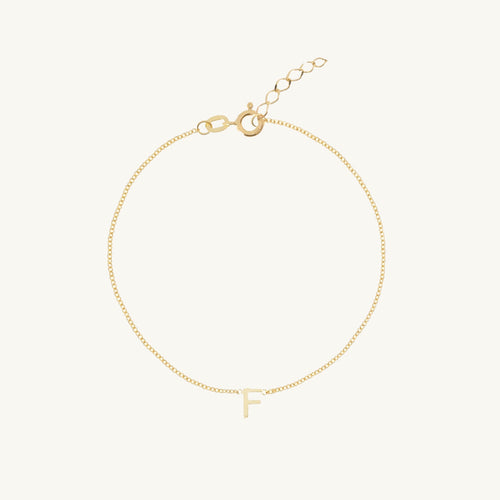 Original single initial letter bracelet in gold vermeil