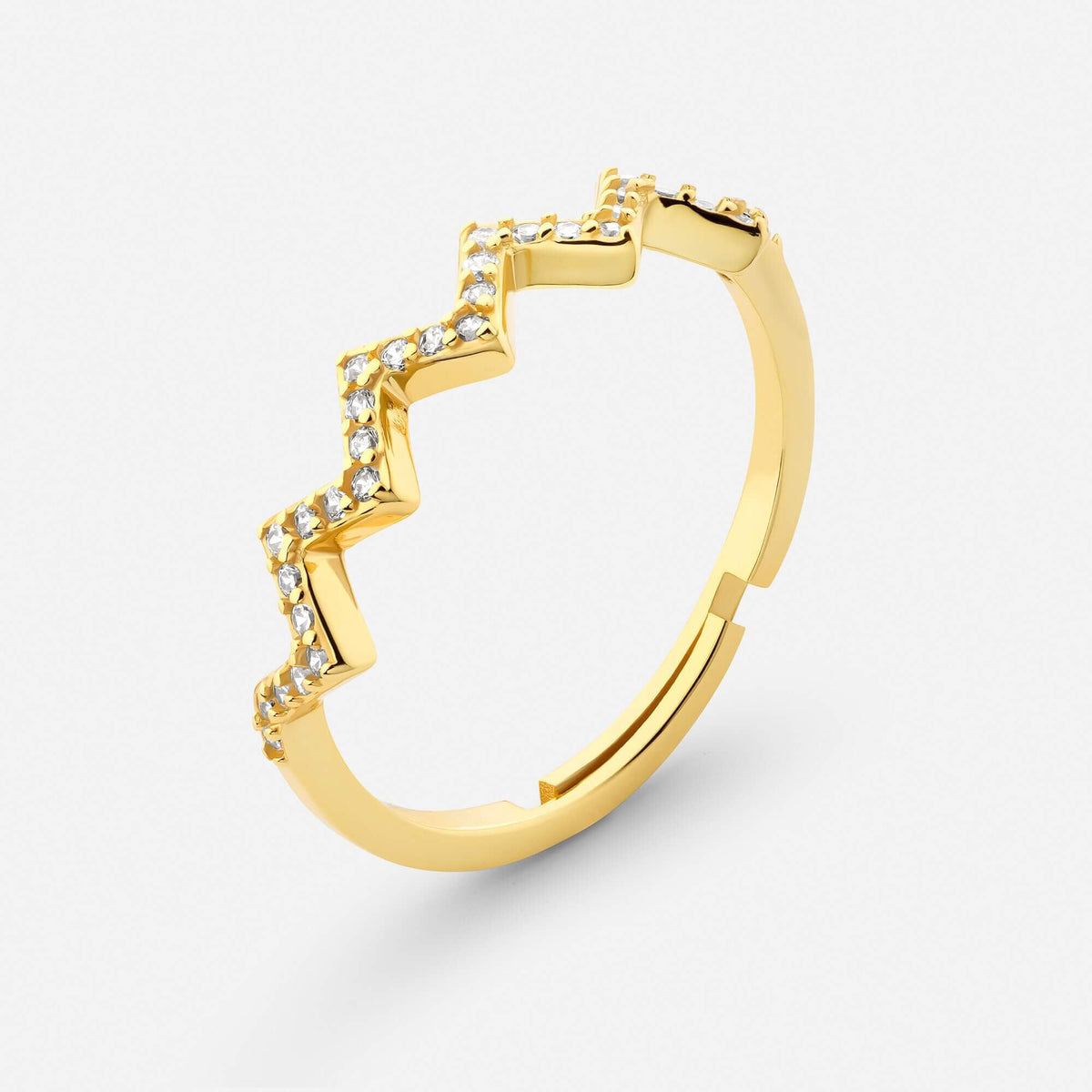 Highs and lows adjustable wave ring in gold – Vessaly
