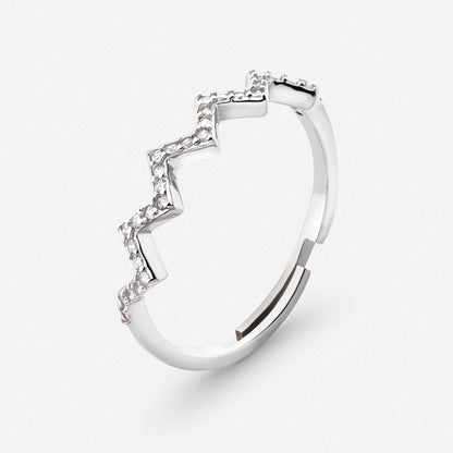 Rose gold wave adjustable ring – Vessaly