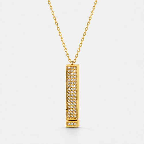 I Love You Secret Message Necklace - Gold