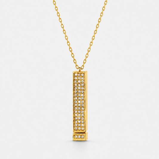I Love You Secret Message Necklace - Gold