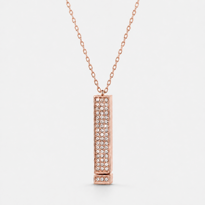 I Love You Secret Message Necklace - Rose Gold