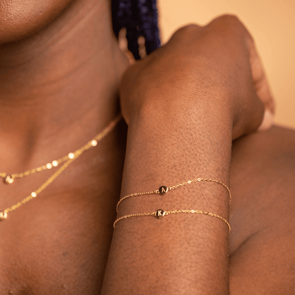 Personalized initial bracelet with dot detail – Vessaly