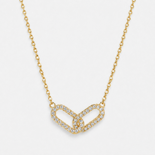 Interlocking Geometric Pendant Necklace - Gold / 45cm