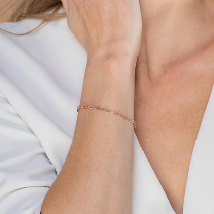 Rose gold link chain stacking bracelet – Vessaly