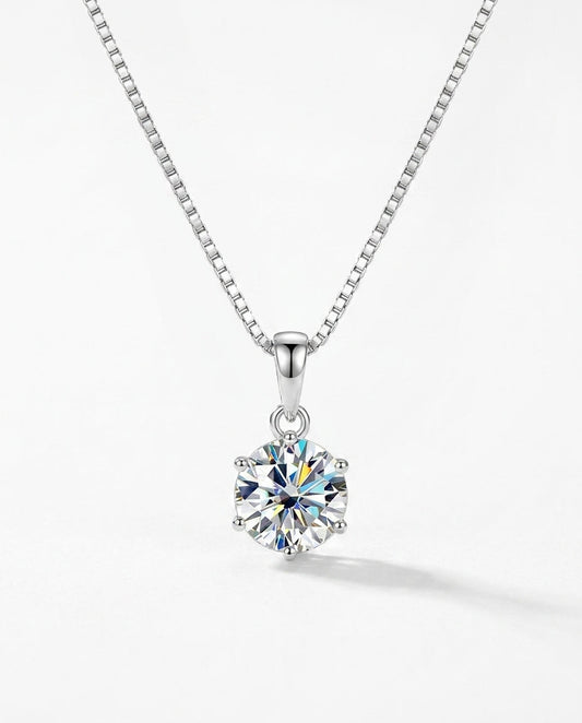 silver 925 sterling silver moissanite pendant necklace