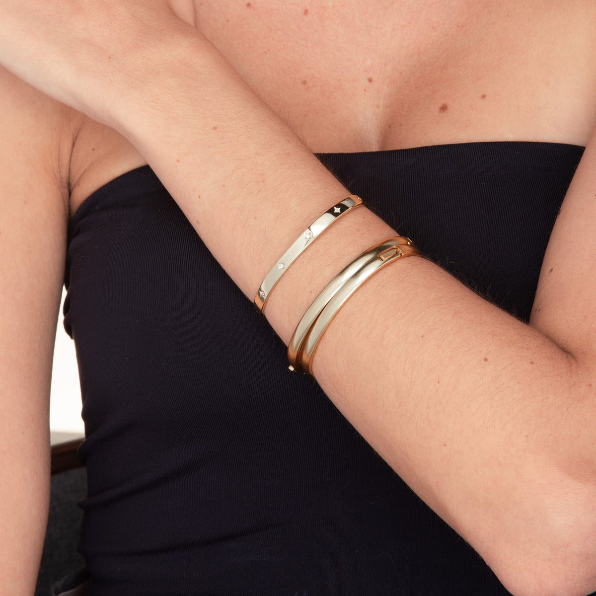 Star bangle on neutral background, polished finish