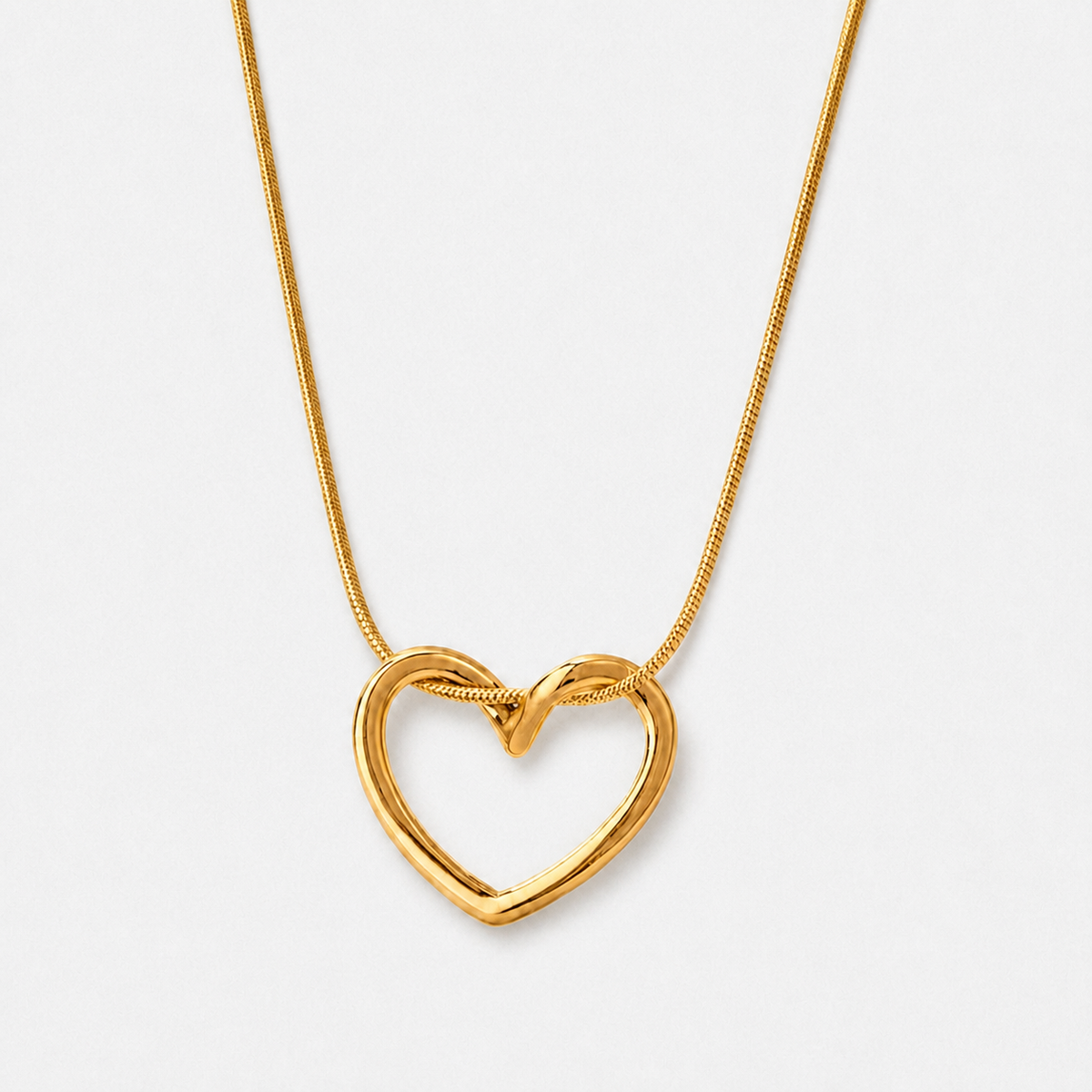 Solstice Open Heart Pendant Necklace - Gold