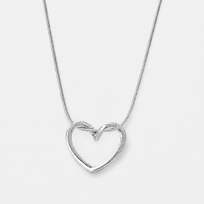 Solstice Open Heart Pendant Necklace - Silver