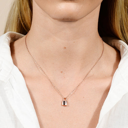 Gold padlock pendant variation M, alphabet detail