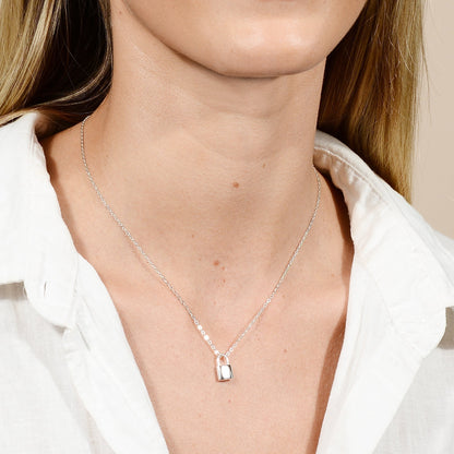 Padlock pendant necklace, refined gold vermeil finish