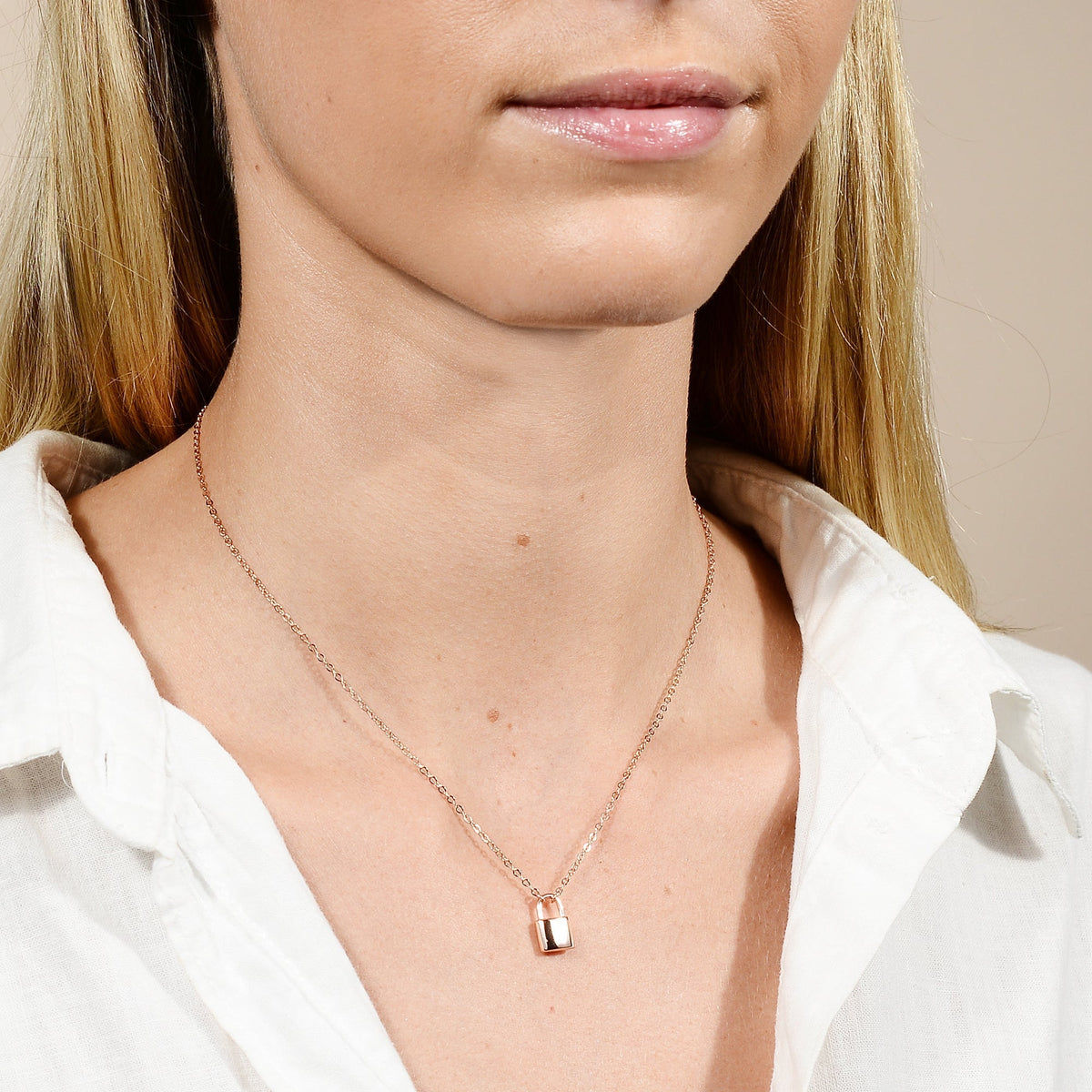 Padlock initial necklace variation N
